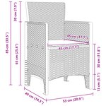 vidaXL Ensemble de salle à manger de jardin 5 pièces avec coussins gris clair en poly rotin