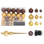 vidaXL Demi-arbre de Noël artificiel pré-éclairé et boules vert 120 cm