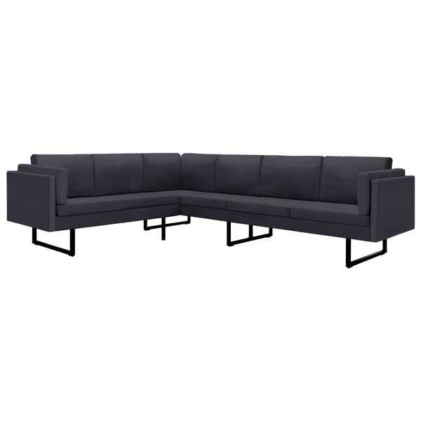 vidaXL Canapé d'angle Gris foncé Tissu