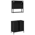 vidaXL Ensemble de meubles de salle de bain 2 pièces en chêne noir en bois d'ingénierie