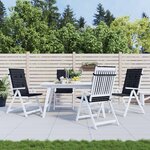 vidaXL Coussins de chaise à dossier haut lot de 4 noir à carreaux