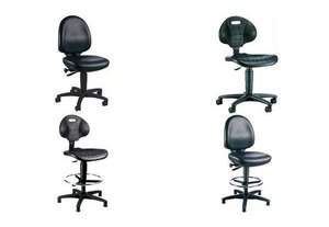 chaise de travail TEC 50, similicuir, noir, sans TOPSTAR