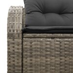 vidaXL Canapé de jardin 2 places avec rangement et coussins gris en poly rattan