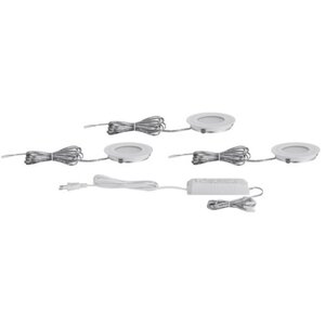 Kit spot LED encastré 3X5 6W acier brossé