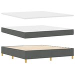 Lit Box Spring vidaXL avec matelas - Gris foncé  180x200 cm  Tissu