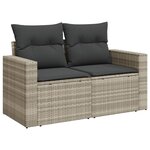 vidaXL Salon de jardin 6 Pièces avec coussins gris clair résine tressée