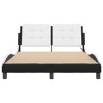 vidaXL Cadre de lit avec LED sans matelas noir et blanc 140x200 cm
