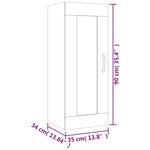 vidaXL Armoire suspendue Blanc brillant 35x34x90 cm Bois d'ingénierie