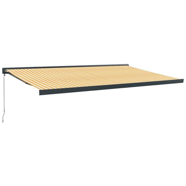 vidaXL Auvent rétractable jaune et blanc 5x3 m tissu et aluminium