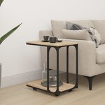 vidaXL Table d'appoint à roues Chêne sonoma 50x35x55 5 cm