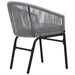 vidaXL Ensemble de bistro 3 Pièces avec coussins Rotin PE Gris