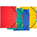 Trieur Agrafé Avec Élastiques 7 Compartiments - Couleurs Assorties - X 12 - Exacompta