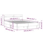 vidaXL Cadre de lit avec tête de lit gris béton 120x200 cm