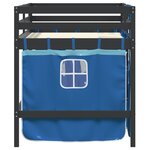 vidaXL Lit mezzanine enfants et rideaux bleu 80x200cm bois pin massif