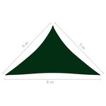 vidaXL Voile de parasol Tissu Oxford triangulaire 5x5x6 m Vert foncé