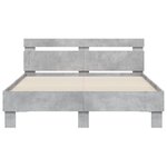 vidaXL Cadre de lit avec tête de lit gris béton 120x190 cm