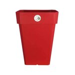 Pot carré Soleilla en plastique 39 x 39 x 53 cm - 49l - Rouge