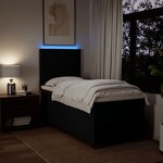 vidaXL Sommier à lattes de lit avec matelas Noir 100x200 cm Tissu
