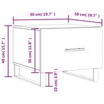 vidaXL Table basse Sonoma gris 50x50x40 cm Bois d'ingénierie