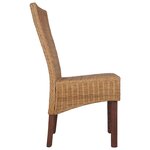 vidaXL Chaises à manger lot de 4 marron rotin naturel