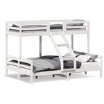 vidaXL Lit superposé sans matelas 80x200/140x200 cm blanc bois massif