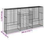 vidaXL Panier gabion avec couvercle 300x50x150 cm fer galvanisé
