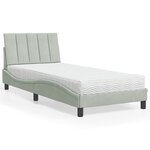 vidaXL Lit avec matelas gris clair 80x200 cm velours