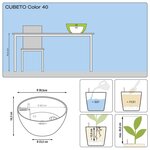 LECHUZA Jardinière CUBETO Stone 40 ALL-IN-ONE gris pierre 13840