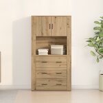 vidaXL Haut meuble en chêne 80x33x150 cm Bois d'ingénierie