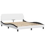 vidaXL Cadre de lit avec LED sans matelas blanc et noir 160x200 cm
