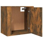 vidaXL Table de chevet murale Chêne fumé 50x30x47 cm