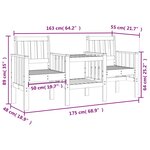 vidaXL Banc de jardin avec table 2 places bois massif de douglas
