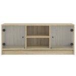 vidaXL Meuble TV avec portes en verre chêne sonoma 102x37x42 cm