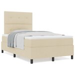 vidaXL Lit à Sommier à Ressort avec Matelas Crème 120x200 cm Tissu
