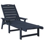 vidaXL Chaises Longues 2 Pièces Bleu Marine 162x53x98 5 cm HDPE