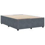 vidaXL Cadre de lit sans matelas gris foncé 140x190 cm velours