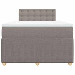 vidaXL Sommier à lattes de lit avec matelas Taupe 120x200 cm Tissu