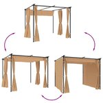 vidaXL Tonnelle avec rideaux 3x3 m Taupe Acier