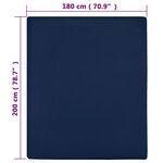 vidaXL Drap-housse Jersey Bleu marine 180x200 cm Coton