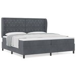 vidaXL Lit à ressorts avec matelas gris foncé 200x200 cm en velours