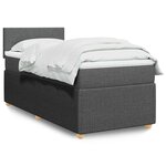 vidaXL Sommier à lattes de lit avec matelas Gris foncé 90x200 cm Tissu