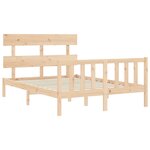 vidaXL Cadre de lit avec tête de lit 120x200 cm bois massif