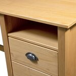 Bureau table poste de travail meuble d'ordinateur informatique étude avec 3 tiroirs 120 x 50 x 74 cm pin solide brun 02_0023859