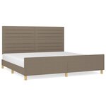 vidaXL Cadre de lit avec tête de lit Taupe 200x200 cm Tissu
