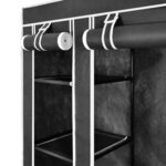 vidaXL Armoire avec compartiments et tiges 45 x 150 x 176 cm Noir