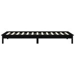 vidaXL Cadre de lit sans matelas noir 100x200 cm bois massif