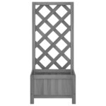 vidaXL Jardinière avec treillis gris bois massif de sapin
