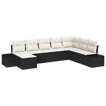 vidaXL Set de Canapé de Jardin 8 Pièces avec Coussins Noir Rotin Poly