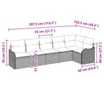 Ensemble de 6 Canapés de Jardin avec Coussins Beige Poly Rattan