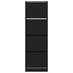 vidaXL Armoire à chaussures 4 tiroirs rabattables noir 60x34x187 5 cm